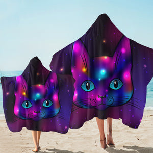 Space Cat Purplish SW1744 Hooded Towel