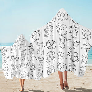 Cartoon Elephant SW2001 Hooded Towel