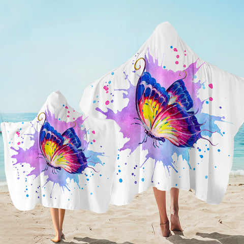 Image of Colorsplashed Butterfly SW2483 Hooded Towel