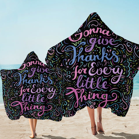 Image of Grateful Quote Black SW1836 Hooded Towel