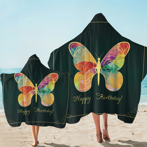 Birthday Butterfly Card SW2057 Hooded Towel