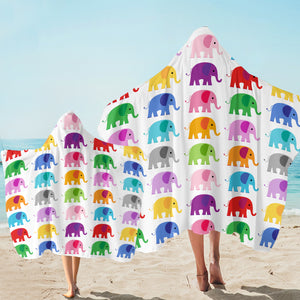 Colorful Elephants SW2061 Hooded Towel