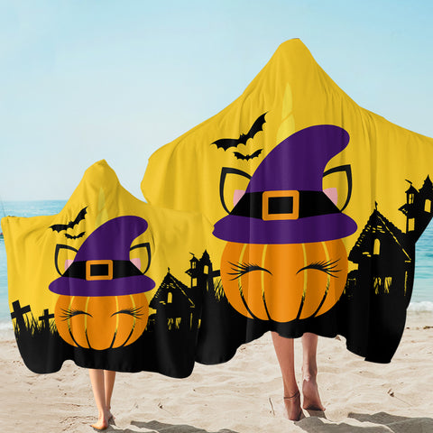 Image of Halloween Pumpkin SW1853 Hooded Towel