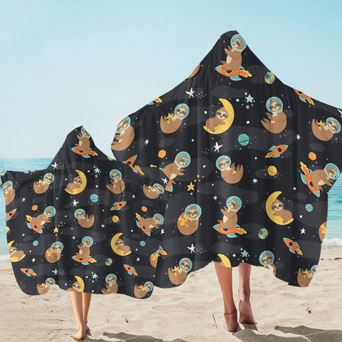 Image of Space Sloth SW2382 Hooded Towel