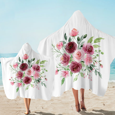 Image of Rose Bouquet SW2334 Hooded Towel