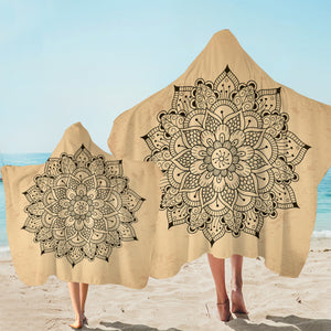 Concentric Flower Tan SW1619 Hooded Towel