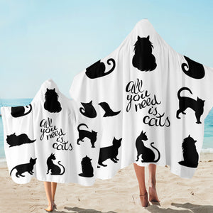 All You Need Is Cats SW1847 Hooded Towel