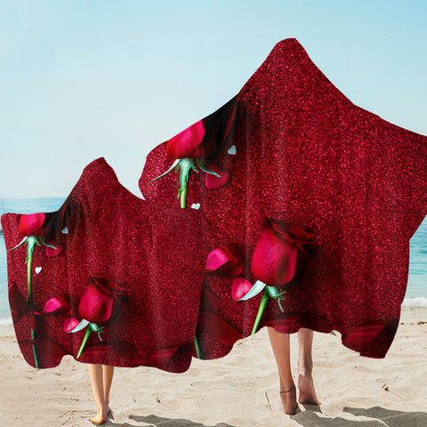 Image of Red Roses SW2404 Hooded Towel