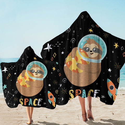 Image of Space Slothtronaut Galaxy SW1629 Hooded Towel