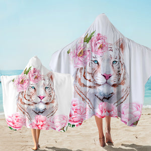 Rosy Tiger White SW1631 Hooded Towel