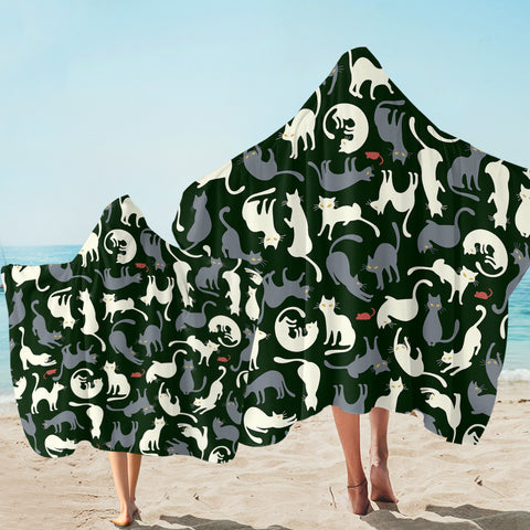 Image of A Cluster Of Cats SW1657 Hooded Towel