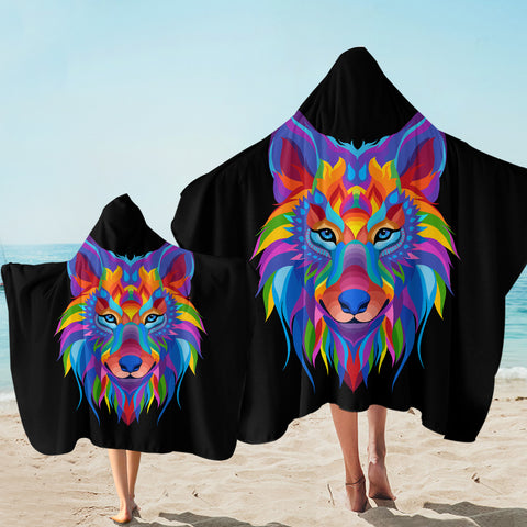 Image of Multicolored Wolf SW2086 Hooded Towel
