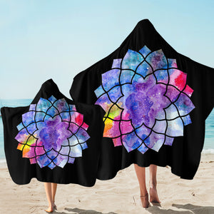 Flower Motif Nebula SW1638 Hooded Towel