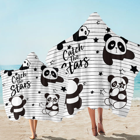 Image of Catch The Stars Panda SW1656 Hooded Towel