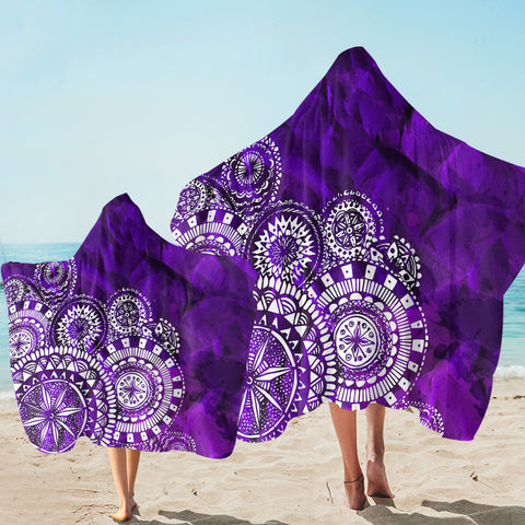 Image of Designed Purple Clocks SW1887 Hooded Towel