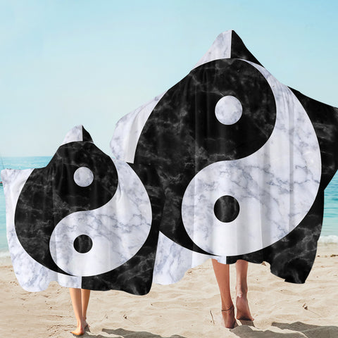 Image of Yin Yang Marble SW2467 Hooded Towel