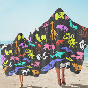 Animal Alphabet SW1825 Hooded Towel