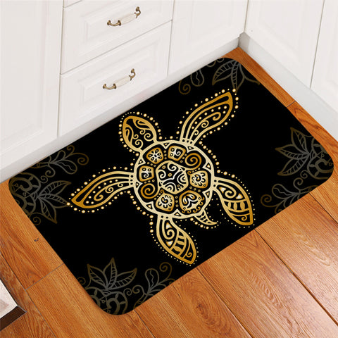 Image of Golden Stylized Turtle Door Mat