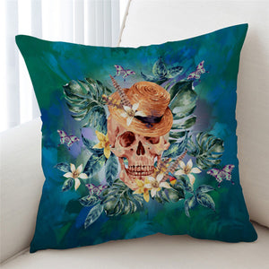 Painted Golden Skull Cushion Cover - Beddingify