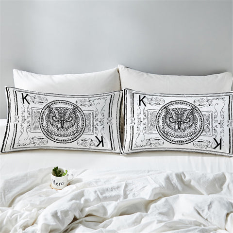 Image of Owl King Card Pillowcase