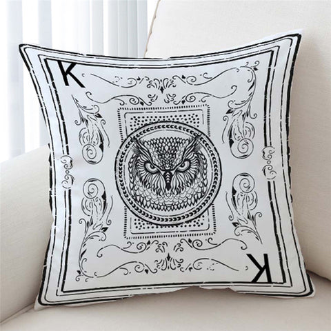 Image of Owl King Card Cushion Cover - Beddingify