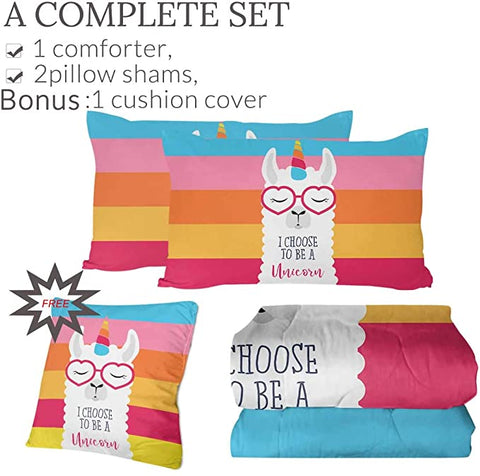 Image of 4 Pieces I Choose To Be A Unicorn Comforter Set - Beddingify