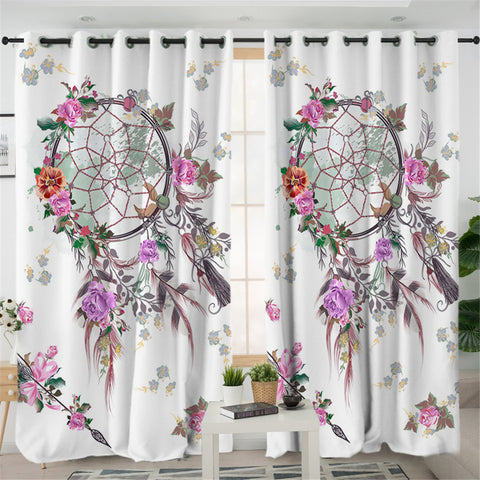 Image of Flowers Dream Catcher 2 Panel Curtains
