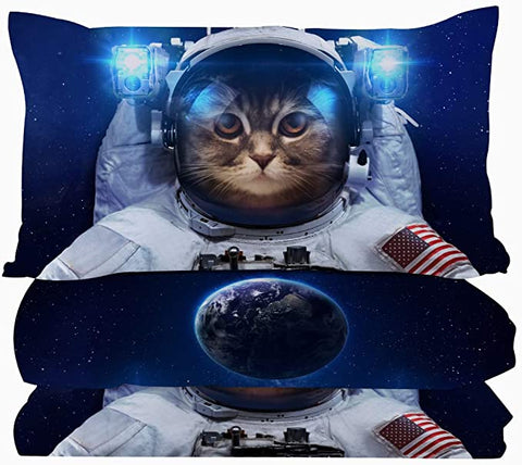 Image of 4 Pieces 3D Catstronaut Comforter Set - Beddingify