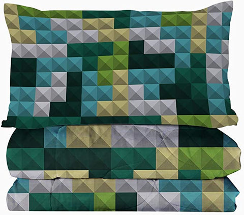 Image of 4 Pieces Geometric Pattern Jungle Comforter Set - Beddingify