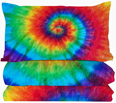 Image of 4 Pieces Spiral Rainbow Color Comforter Set - Beddingify