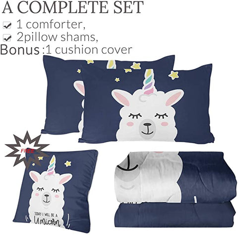 Image of 4 Pieces Today I Will Be A Unicorn Comforter Set - Beddingify