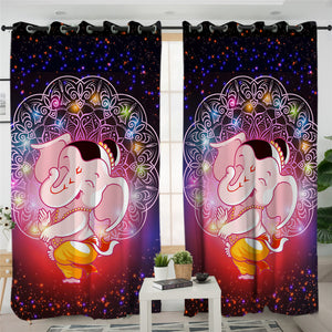 Elephant Chakra 2 Panel Curtains