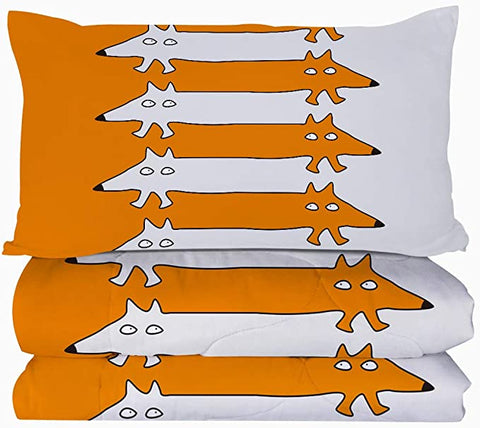 Image of 4 Pieces Fox Stripes Comforter Set - Beddingify