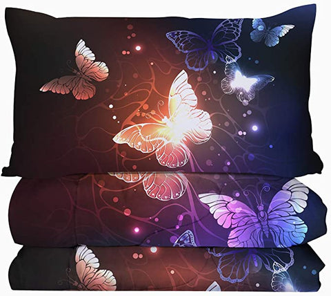 Image of 4 Pieces Pixie Butterflies Comforter Set - Beddingify