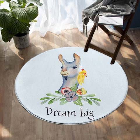 Image of Dream Big Llama SW1171 Round Rug