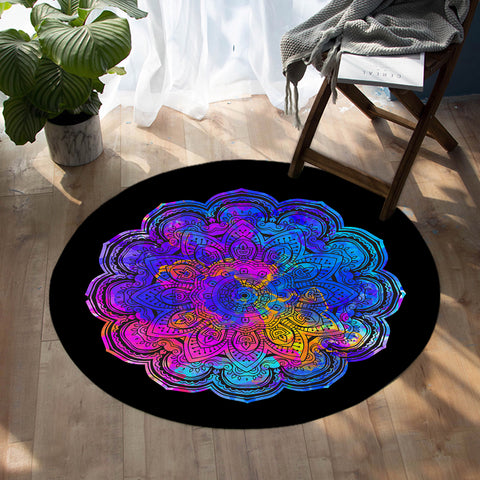 Image of Colored Mandala SW1540 Round Rug