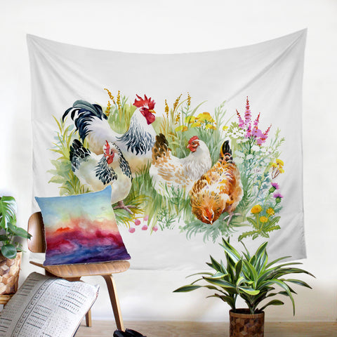 Image of Chicken Garden SW1099 Tapestry