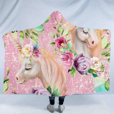 Image of Rosy Unicorns SW0010 Hooded Blanket