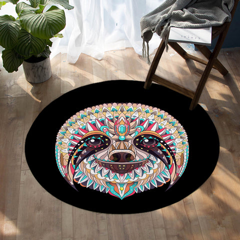 Image of Stylized Panda SW0461 Round Rug