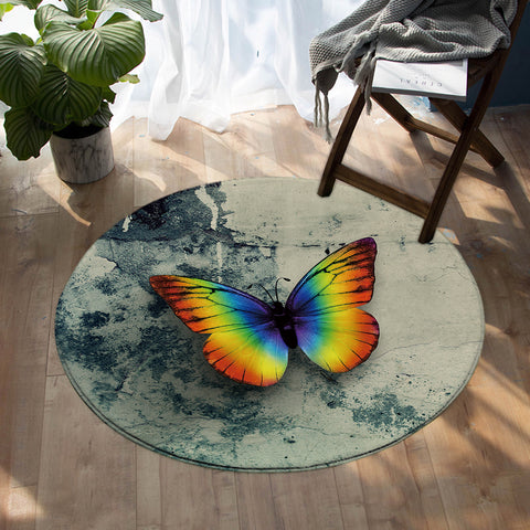 Image of Colorful Butterfly SW0284 Round Rug