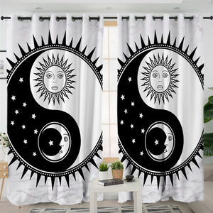 Moon Sun Yin Yang 2 Panel Curtains