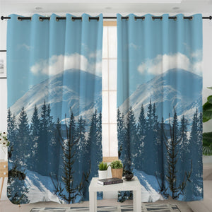 Snowed Mountain 2 Panel Curtains