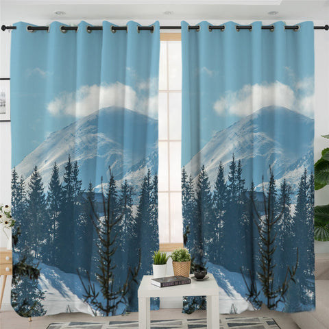 Image of Snowed Mountain 2 Panel Curtains