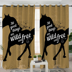 Wild Horse 2 Panel Curtains