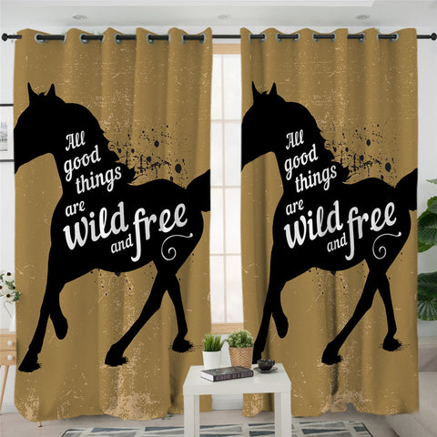 Image of Wild Horse 2 Panel Curtains