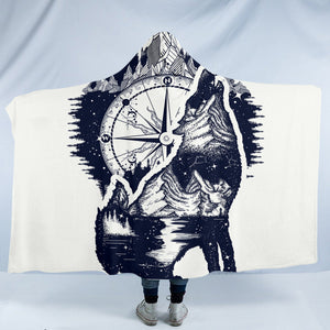 Compass Wolf SW0041 Hooded Blanket