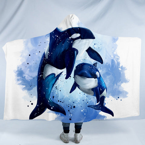 Image of Killer Dolphins SW0861 Hooded Blanket