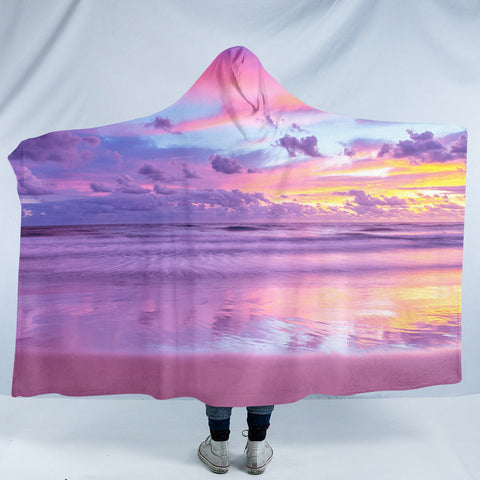 Image of Purplish Sunrise SW1387 Hooded Blanket