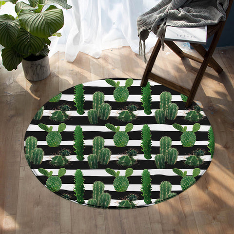 Image of Cacti Stripes SW0511 Round Rug