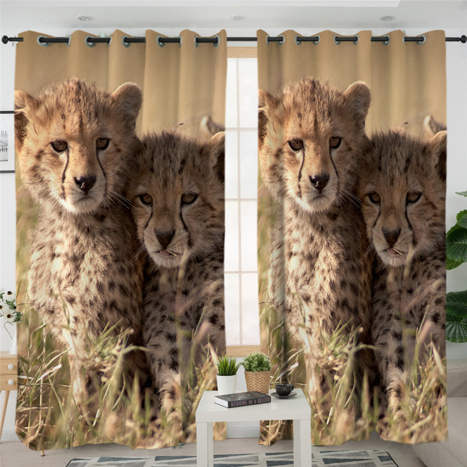 Baby Wild Cheetah 2 Panel Curtains